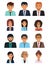 Male and female faces avatars. Businessman and businesswoman avatar icons