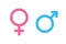 Male female gender icons. Man, woman gender symbol, sign
