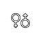 Male and female gender line icon