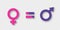 Male and female gender signs icons on transparent background. The concept of relationships and equality between men or boys and