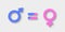 Male and female gender signs icons on transparent background. The concept of relationships and equality between men or boys and