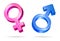 Male female gender symbols