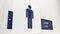 Male and female graphic symbols are used to indicate the presence of toilets