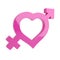 Male and female heart sign