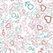 Male female heart symbols seamless pattern