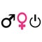Male Female Homosexual symbols.Male and female symbols. Vector illustrations. Black-and-white contour. Combinations.