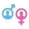 male and female icon set. Gentleman and lady toilet sign. Man and woman user avatar. Flat design style