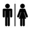 Male female men women toilet restroom sign logo black silhouette style