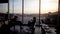 Male and female passengers sitting departure lounge, waiting for plane, travel