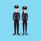 Male and Female police officers in flat design.