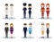 Male and female professional character vector set