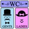 Male and female restroom symbol icons
