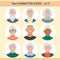 Male and female retired person faces avatars