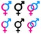 Male and female sex symbols