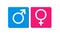 Male and female sex symbols.Gender symbol icons.