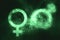 Male and female sign, Male and female symbol. Green symbol