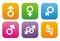 Male, female symbol - flat style icons