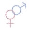 Male and female symbol made from chain