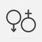 Male and female symbol set . Gender vector icon