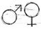 Male and female symbols.