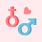 Male and female symbols vector combination sex gender arrow abstract relationship shape.