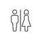 Male and female toilet line icon