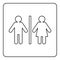 Male and female toilet sign icon outline