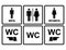 Male and female WC icon denoting toilet , restroom