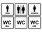 Male and female WC icon denoting toilet, restroom