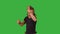 Male Fighter Doing Fight Boxing Practice Training Isolated on Green Screen