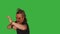 Male Fighter Doing Fight Boxing Practice Training Isolated on Green Screen