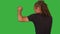 Male Fighter Doing Fight Boxing Practice Training Isolated on Green Screen