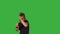 Male Fighter Doing Fight Boxing Practice Training Isolated on Green Screen