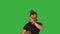 Male Fighter Doing Fight Boxing Practice Training Isolated on Green Screen