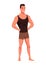 Male figure type icon. Body front view. Human anatomy, man standing shape. Vector illustration in cartoon style