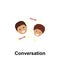 male friends, laughing color icon. Element of friendship icon. Premium quality graphic design icon. Signs and symbols collection