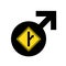 Male gender and sex symbol with MGTOW traffic sign and symbol.