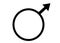 The male gender sign symbol against a white backdrop