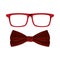 Male glasses and bow tie