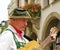Male Guitar Player in typical Bavarian Outfit in Munich Germany