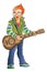 Male Guitarist, illustration