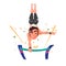 Male gymnast performing on the gymnastic bars.character design -