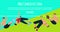 Male gymnastics team banner vector illustration. Competitive gymnastic. Horizontal bar. Parallel bars. Balance beam