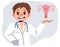 Male Gynecologist Doctor Holding Uterus