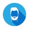 male hairs and beard styles icon with long shadow. Signs and symbols can be used for web, logo, mobile app, UI, UX