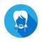 male hairs and beard styles icon with long shadow. Signs and symbols can be used for web, logo, mobile app, UI, UX