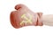 Male hand in Boxing glove with USSR flag