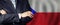 Male hands against Czech flag background, business, politics and education in Czech concept