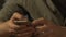 Male hands typing message on smartphone, social networks, gadget addiction