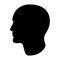 Male head graphic black silhouette. Abstract profile